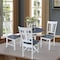 International Concepts 36 in. Solid Wood Round Top Pedestal Dining Table w/4 San Remo Dining Chairs in White/Heather Gray K05-36RT-C10-4 - alternate 2